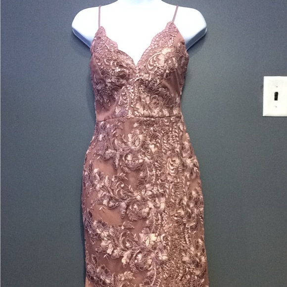 Windsor Dresses & Skirts - Windsor Mauve Floral Embroidered Dress